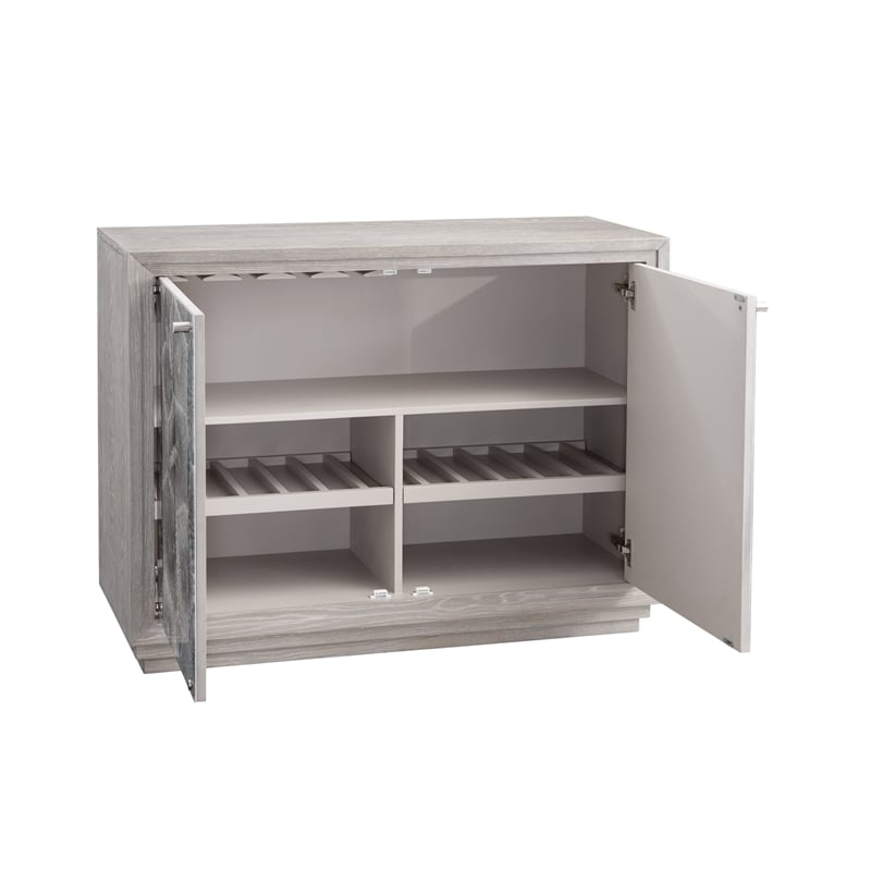 Peninsula Ridge Bar Cabinet in Gray Wood