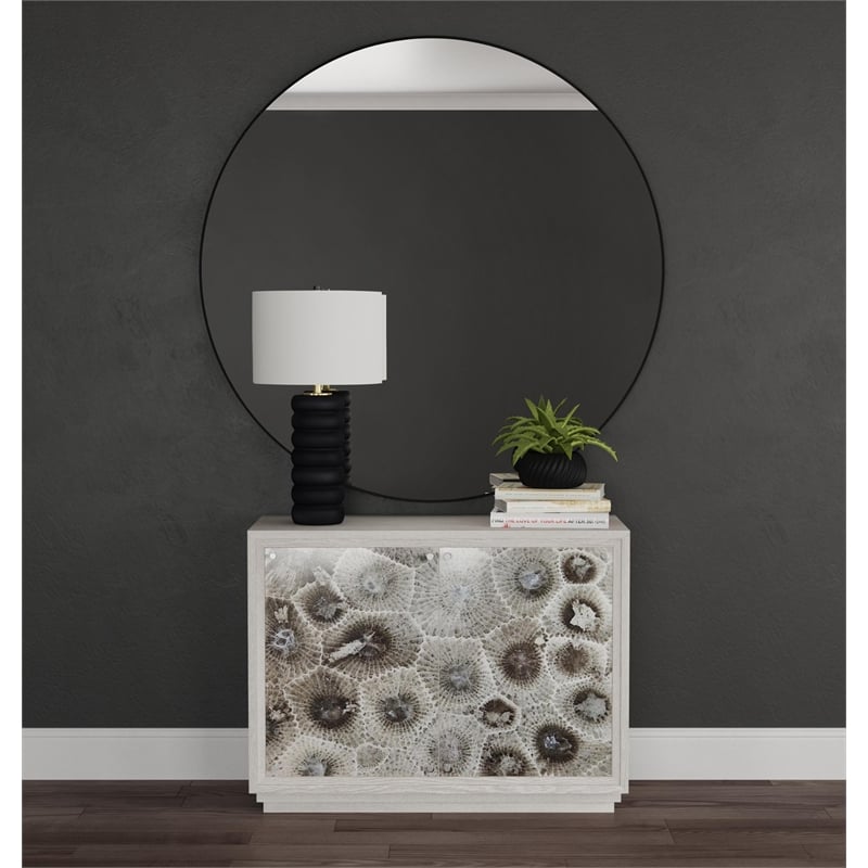 Peninsula Ridge Bar Cabinet in Gray Wood