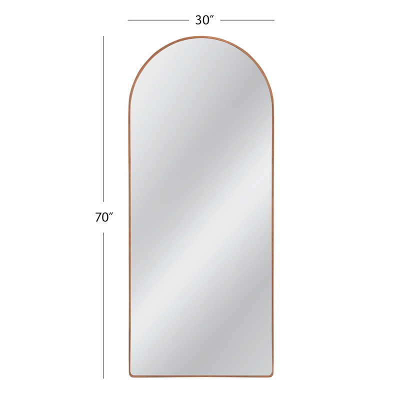 Bassett Mirror Holly Modern Arched Floor Mirror in Brown