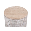 Lorenzo Accent Table in White wash mango.