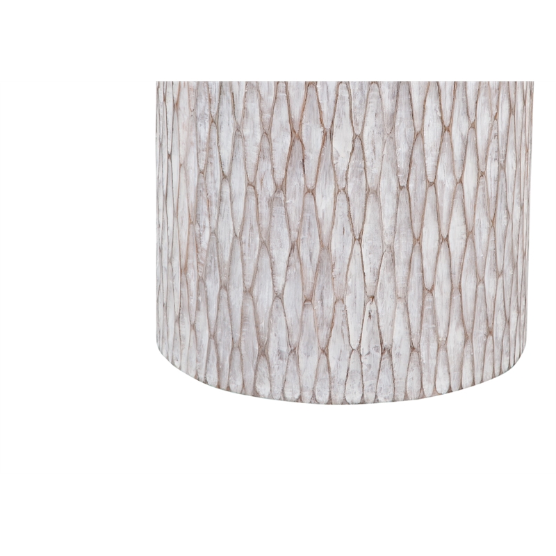Lorenzo Accent Table in White wash mango.