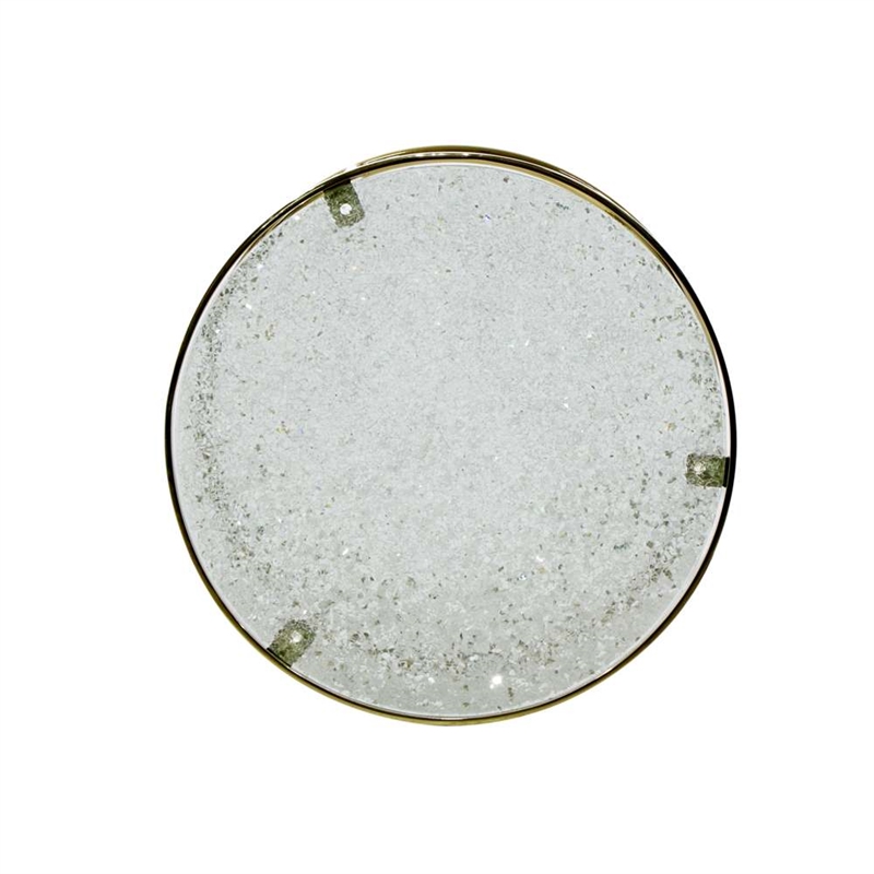 Bassett Mirror Bridget Crackled Glass and Metal Round Nesting Tables in Gold
