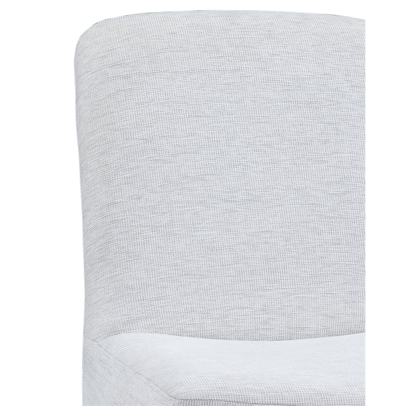 Meyer Dining Chair in Gray Oyster Fabric on Casters