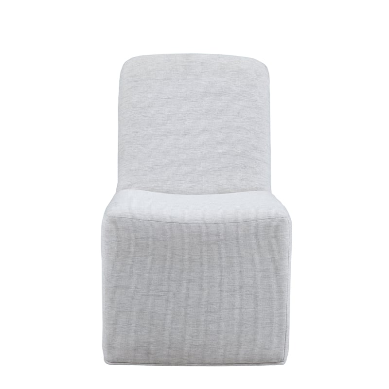 Meyer Dining Chair in Gray Oyster Fabric on Casters