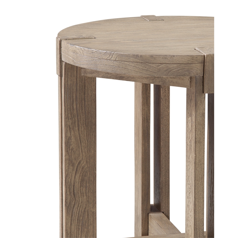 McGuire Rustic Farmhouse End Table in Natural Mindi Wood