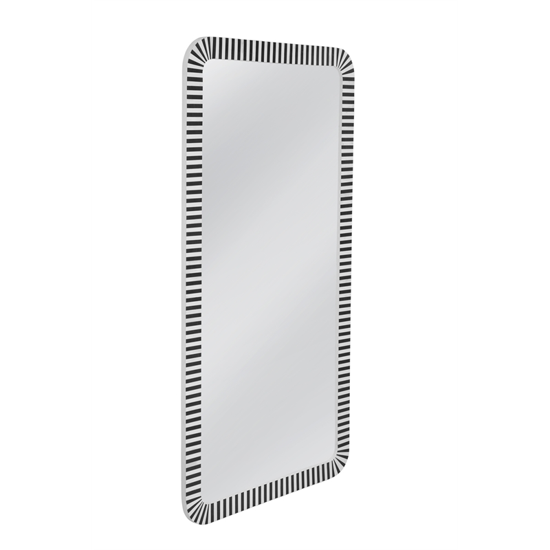 MacAlister Floor Mirror in Black and Cream Bone and Resin