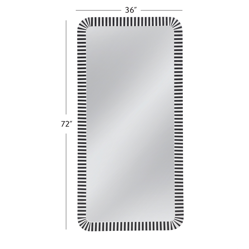MacAlister Floor Mirror in Black and Cream Bone and Resin