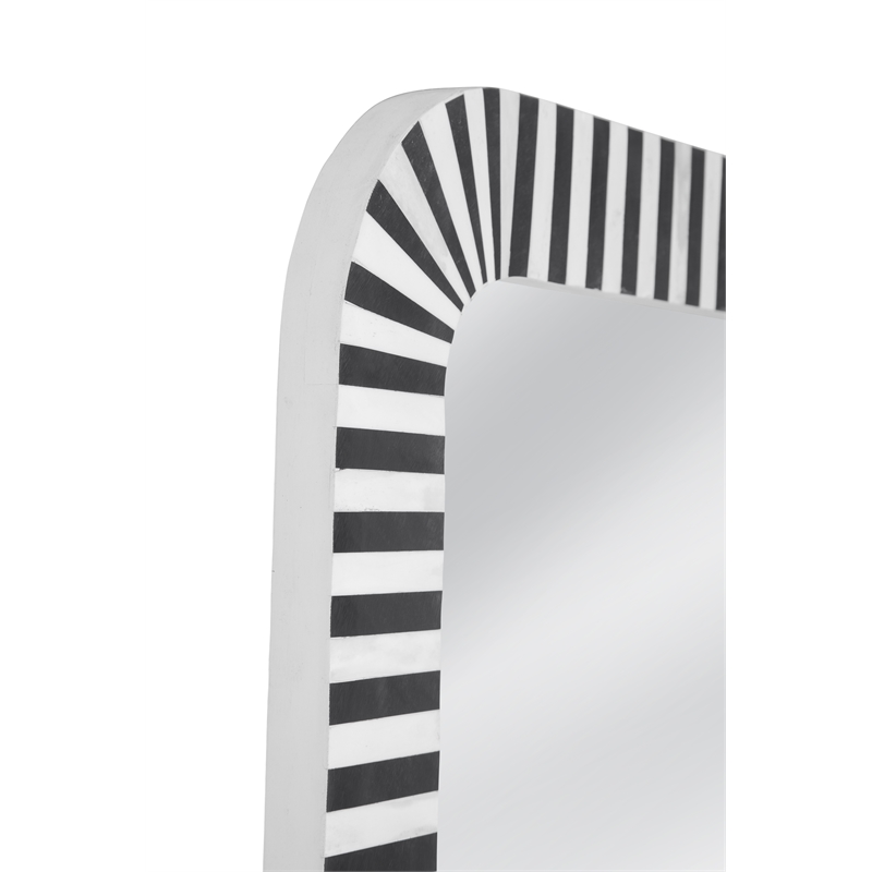 MacAlister Floor Mirror in Black and Cream Bone and Resin