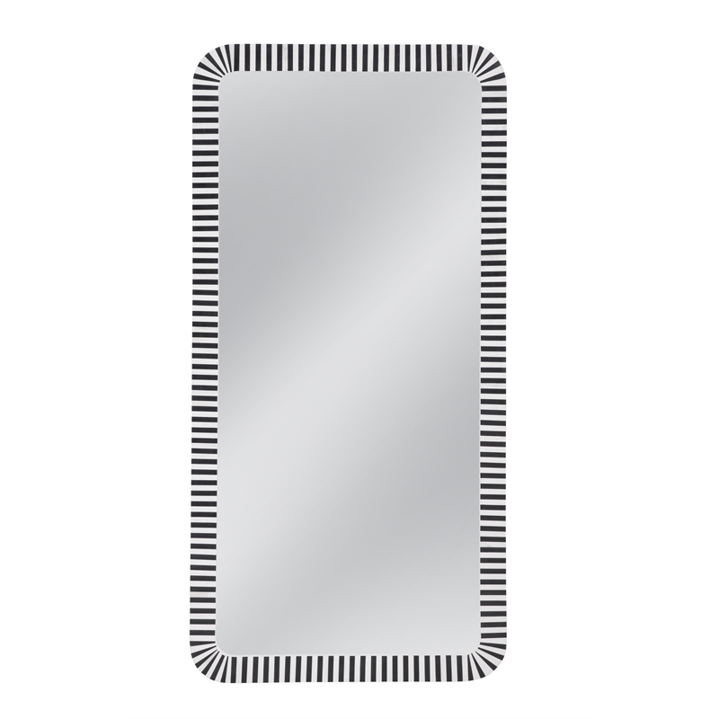 MacAlister Floor Mirror in Black and Cream Bone and Resin