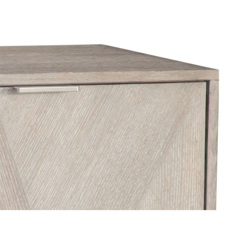 Cooper Wood Server in Light Gray and Brushed Nickel