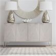 Cooper Wood Server in Light Gray and Brushed Nickel