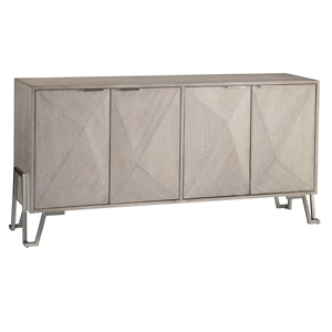 Cooper Wood Server in Light Gray and Brushed Nickel