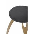 Vaughan Metal Accent Table with Slate Top in Antique Brass