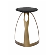 Vaughan Metal Accent Table with Slate Top in Antique Brass