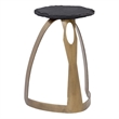 Vaughan Metal Accent Table with Slate Top in Antique Brass