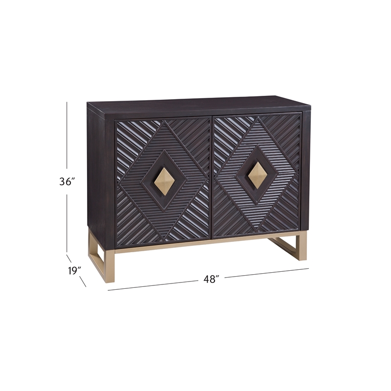 Allamar Bar Cabinet in Boho Brown and Gold Wood