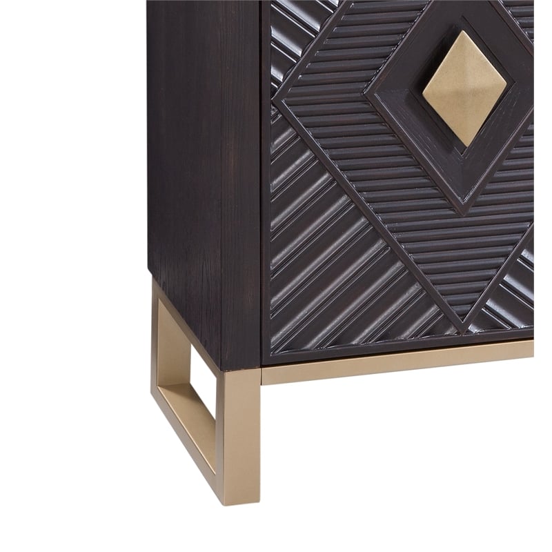 Allamar Bar Cabinet in Boho Brown and Gold Wood