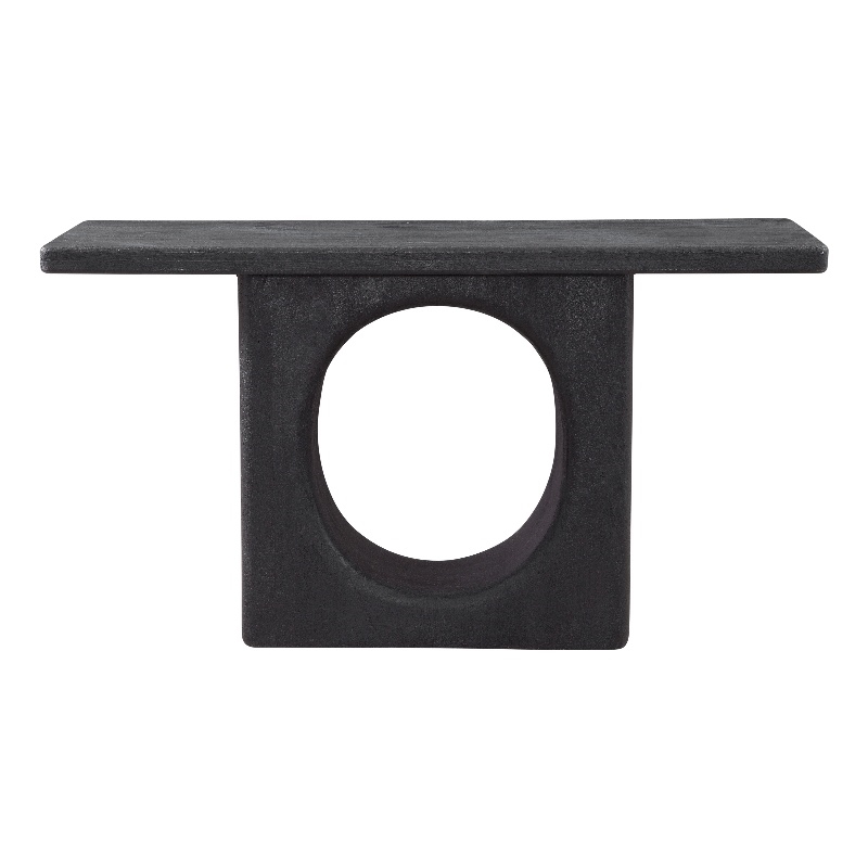 Compass Modern Console Table in Black Wood