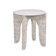 Bali Coastal Modern Round End Table in White Wood