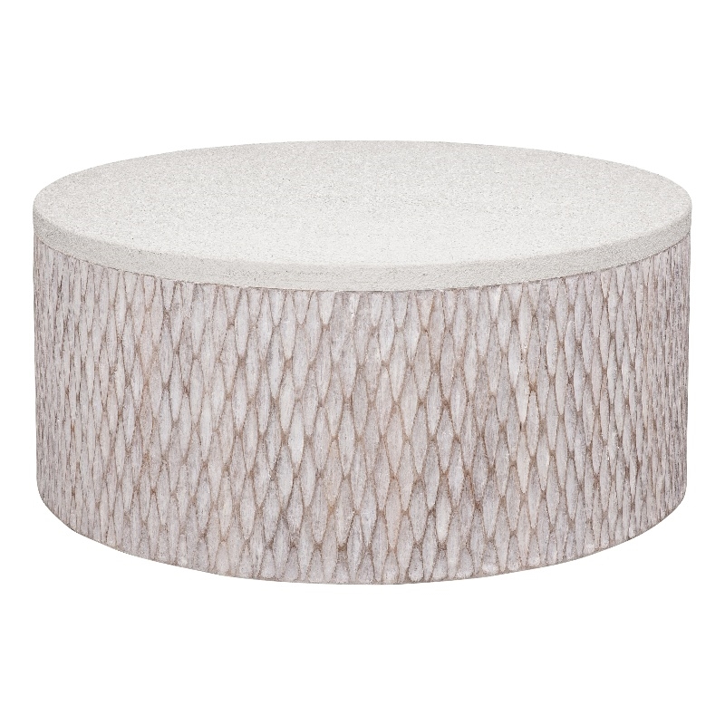 Brewer Coastal Accent Cocktail Table in White Wood