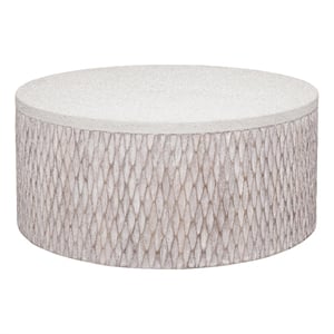 Brewer Coastal Accent Cocktail Table in White Wood