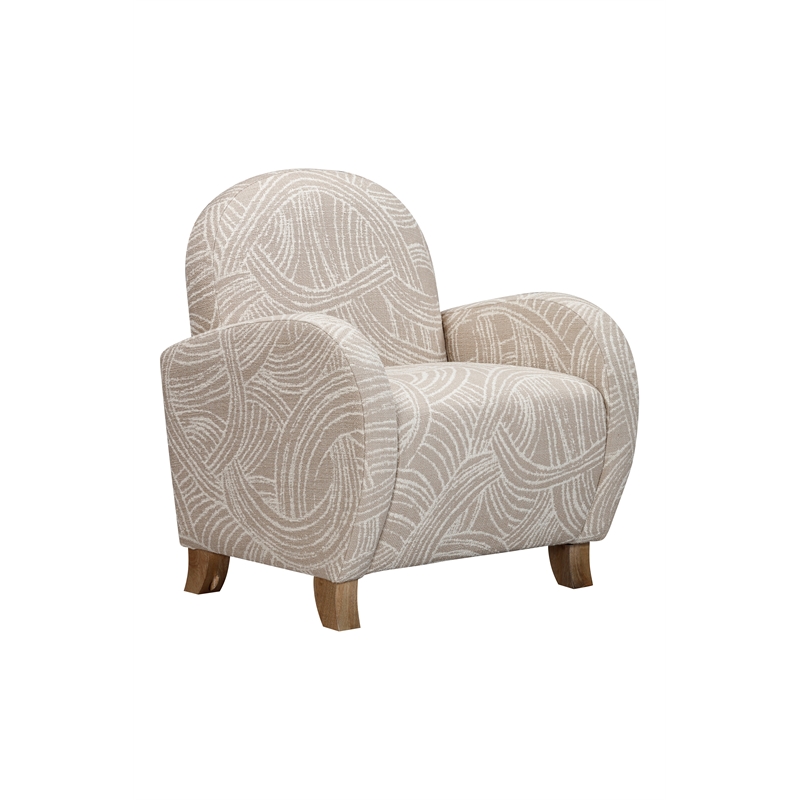 Khaki Wood Willow Upholstered Accent Chair
