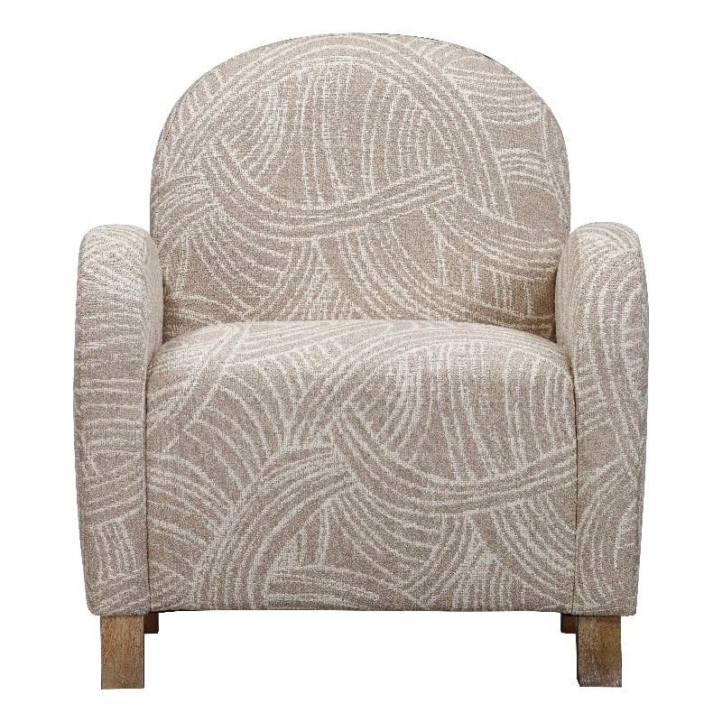Khaki Wood Willow Upholstered Accent Chair
