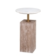 Natural Wood Marble Holt Accent Table Farmhouse
