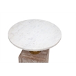 Natural Wood Marble Holt Accent Table Farmhouse
