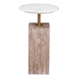 Natural Wood Marble Holt Accent Table Farmhouse