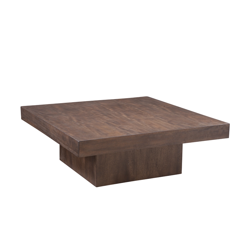 Padula Brown Wood Oak Modern Cocktail Table