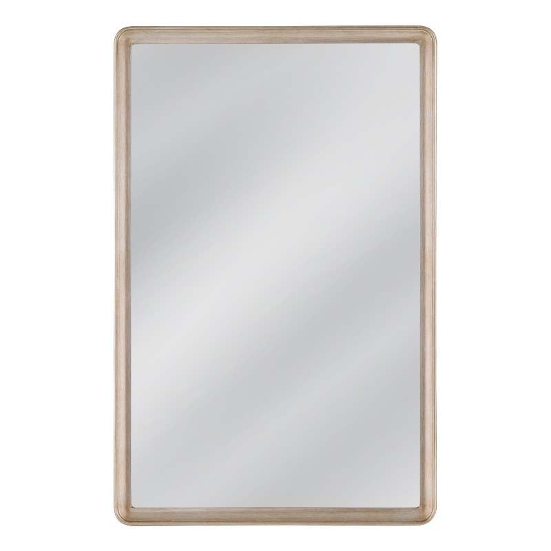 Antique Silver Lancelle Wall Mirror Resin Rectangular Glam Luxe