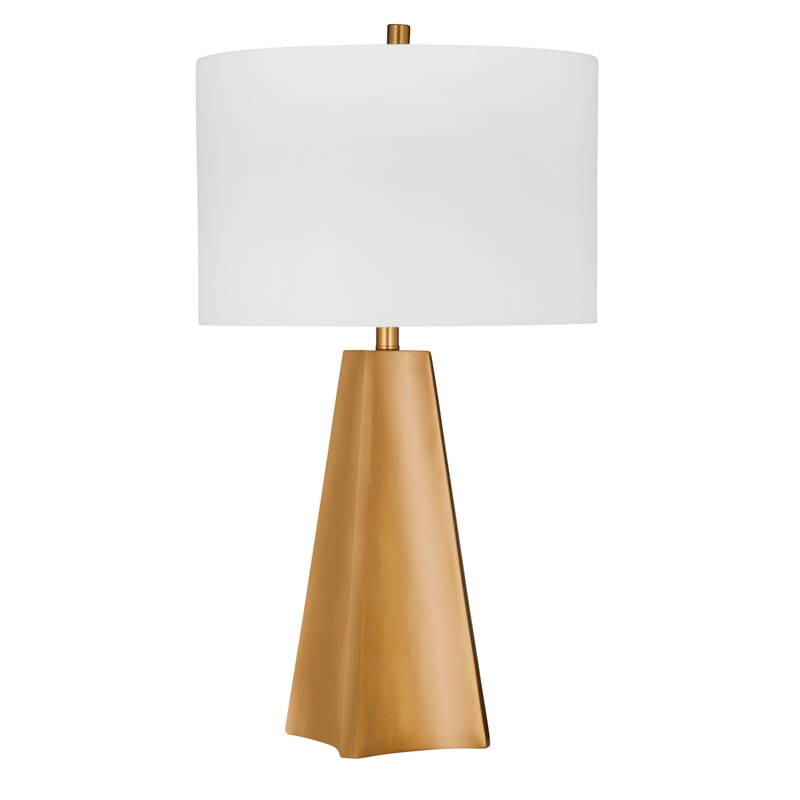 Gold Torrington Table Lamp Conical Modern Glam White Shade
