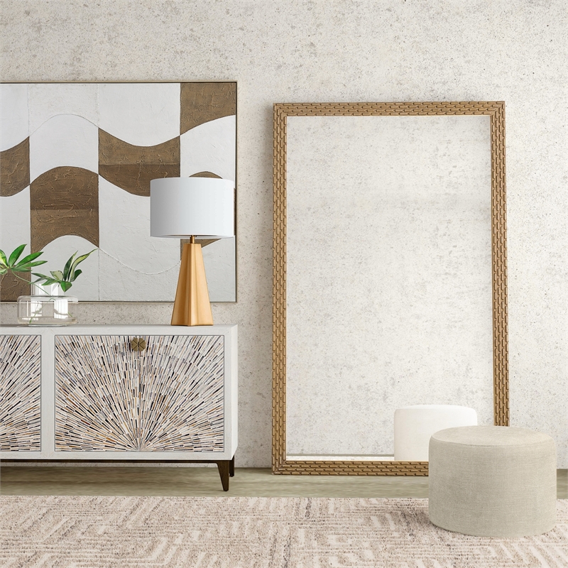Gold Torrington Table Lamp Conical Modern Glam White Shade