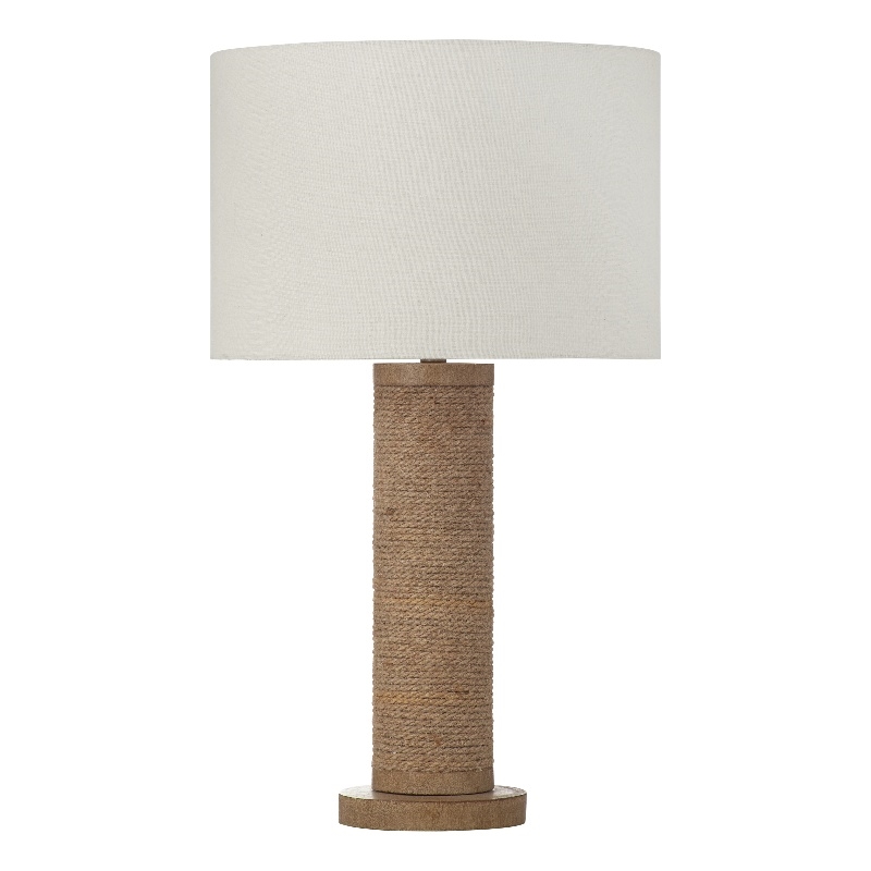 Natural Adams Table Lamp Rope Boho Coastal Linen Shade