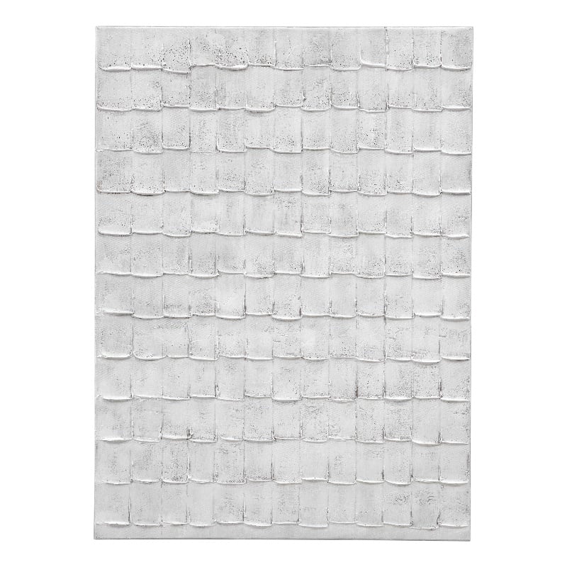 White Linear Marks Canvas Art 3D Textured Modern Minimalist Wall Decor