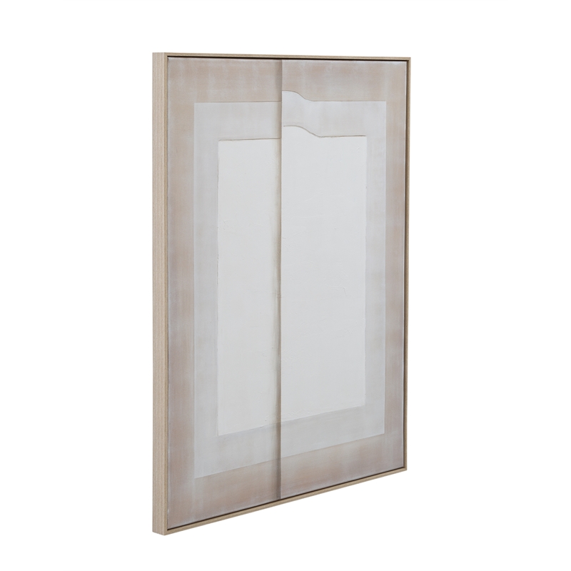 Taupe Fold II Framed Canvas Minimalist Abstract Wall Art