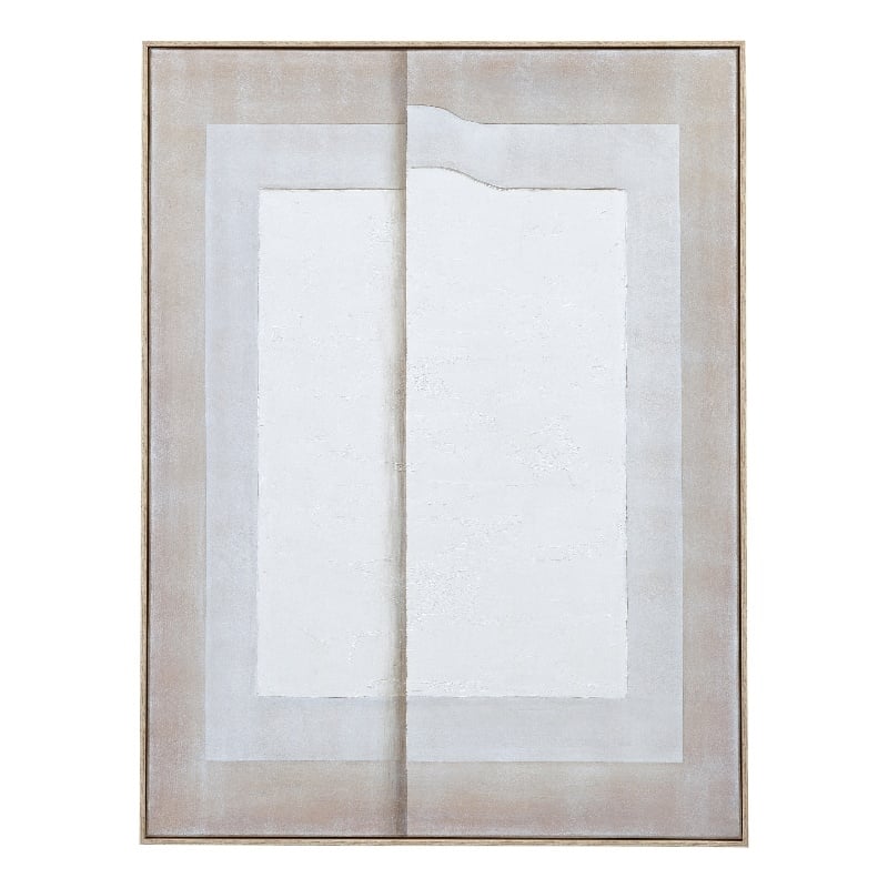 Taupe Fold II Framed Canvas Minimalist Abstract Wall Art