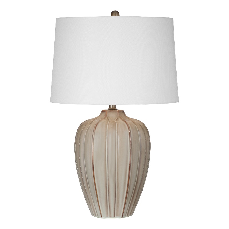 Beige Camilo Table Lamp Ceramic Tapered Drum Shade