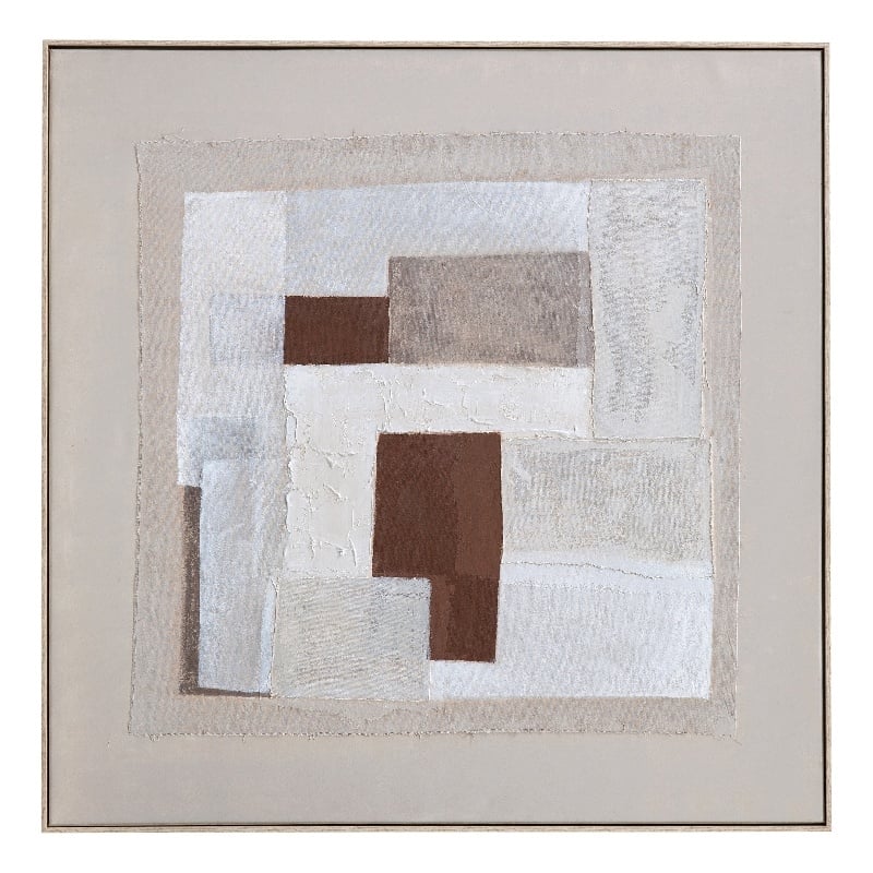 Brown Amsterdam Framed Canvas Abstract Neutral