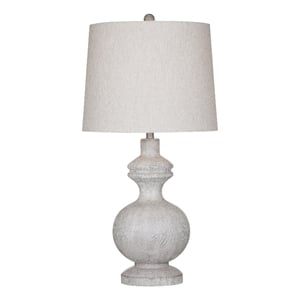 White Wash Krishina Table Lamp Rustic Baluster