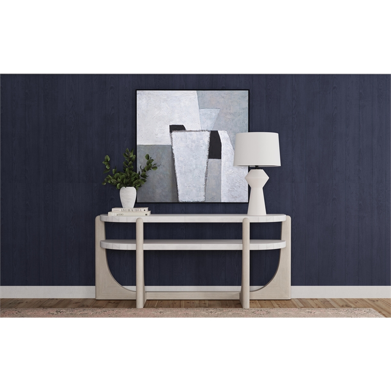 Matte White Ella Table Lamp Geometric Hourglass