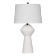 Matte White Ella Table Lamp Geometric Hourglass