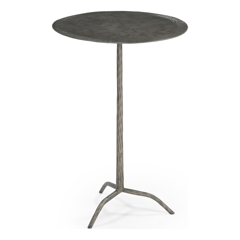 Antique Nickel Silas Accent Table Hammered Metal