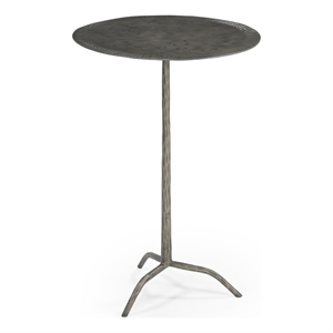 Antique Nickel Silas Accent Table Hammered Metal