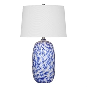 Blue Cream Ceramic Mila Table Lamp Coastal