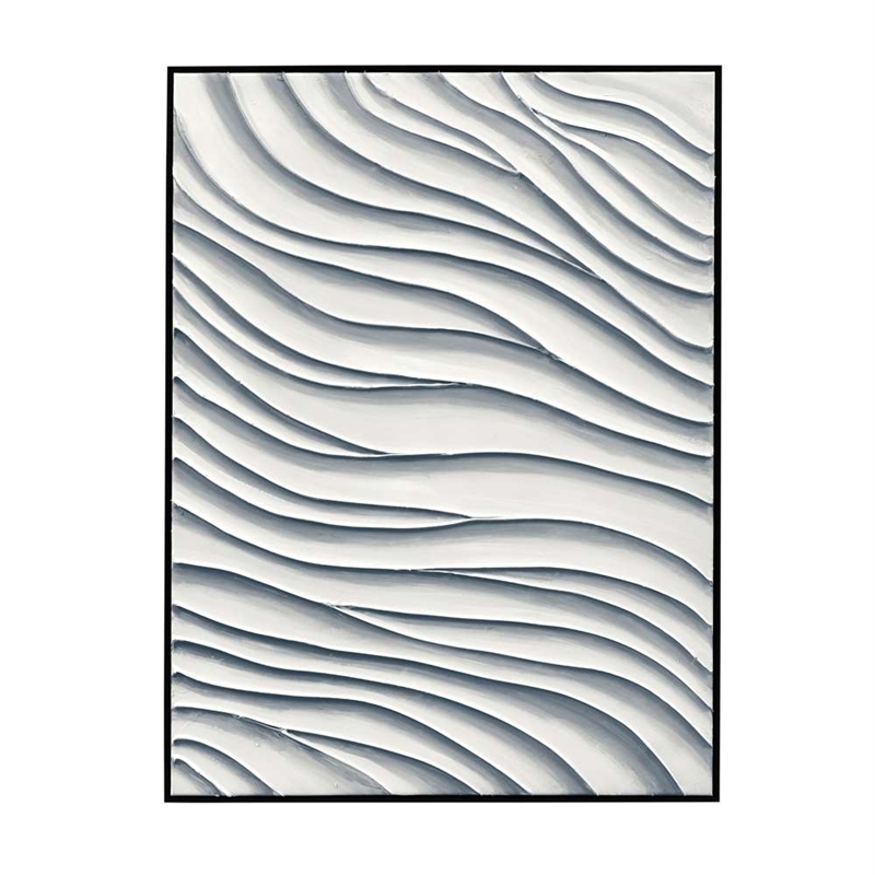 Black Ripples Framed Canvas Coastal Wall Art