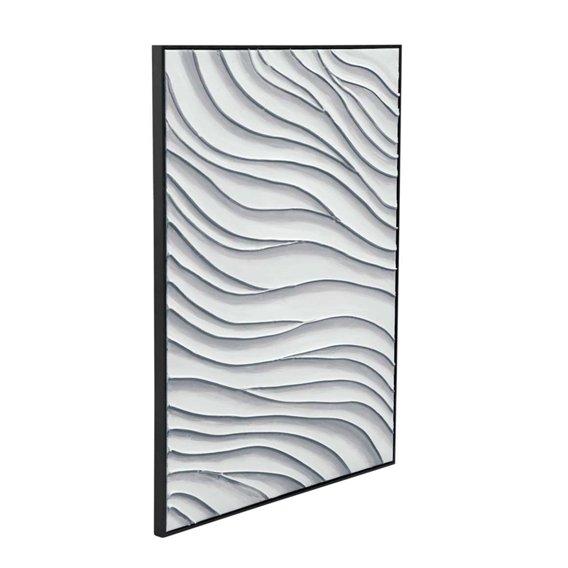 Black Ripples Framed Canvas Coastal Wall Art