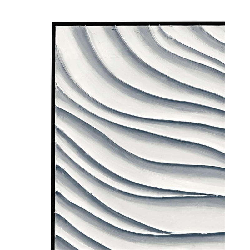 Black Ripples Framed Canvas Coastal Wall Art