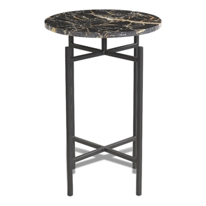 Black Marble Iron Wren Accent Table Modern